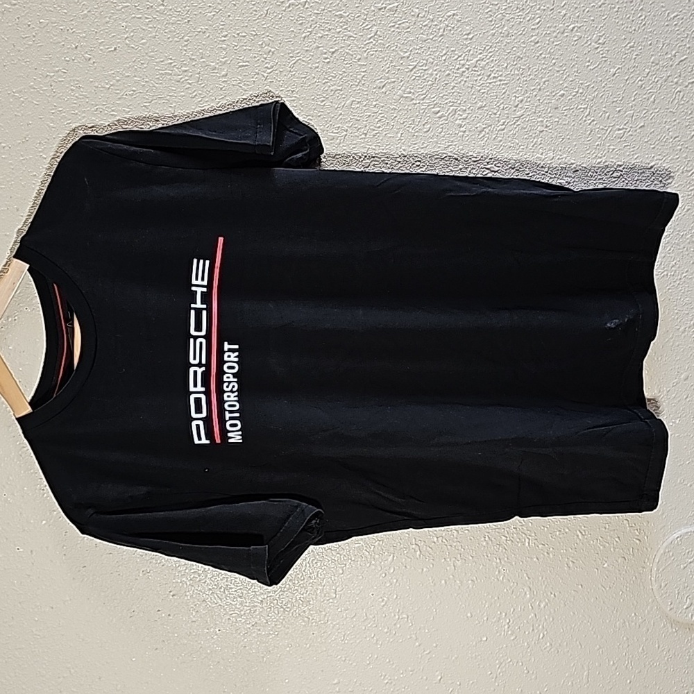 PORSCHE Black Short Sleeve Tee